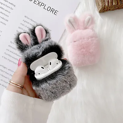 $11.03 • Buy For Apple AirPods Pro & 1/2 & 3 Gen Cute Plush Bunny Ears Shockproof Case Cover
