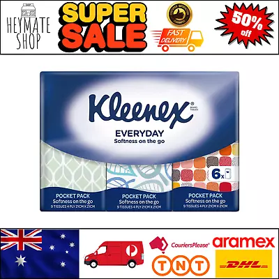 3 X 6pk Kleenex Pocket Facial Tissues 9 Tissues Per Pack 4 Plythickness Travel • $12.64