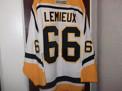 Penguin White & Gold Jersey Lemieux Ccm Center Ice 52... Ship Lower 48 Only. • $250