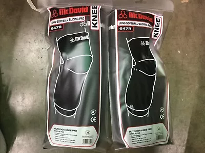 (2) NEW McDavid 647R Long Softball Sliding Pad Knee Black Medium M • $16