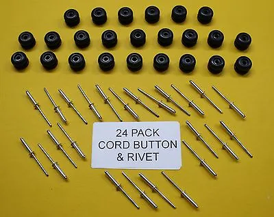 24 Pack CORD BUTTONS (Bell) BLACK + RIVETS FOR 6' X 4' TRAILER COVER (TNSAC17) • $26.40