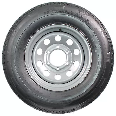 Radial Trailer Tire On Rim ST225/75R15 225/75-15 15 D 6 Lug Wheel Silver Modular • $171.97