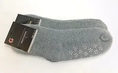 2 Pairs Mens Soft Cozy Socks Non-Skid Plain  Gray 10-13 • $4.50