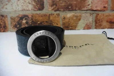 £150 • Buy Burberry Black Croc Print Leather Silver Buckle Size 40 / 100 New  Lot 15/4)