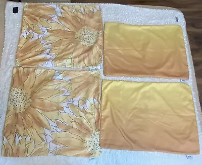 Lot Of 4 Vera Neumann 2 Euro Shams 2 Standard Sham/Pillow Covers Sunflower Ombre • $22.95