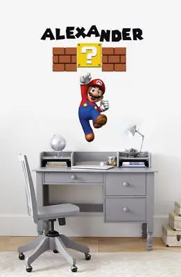 Personalized Super Mario Bros Decal WALL STICKER Decor Children Game Mural FS • $20.24
