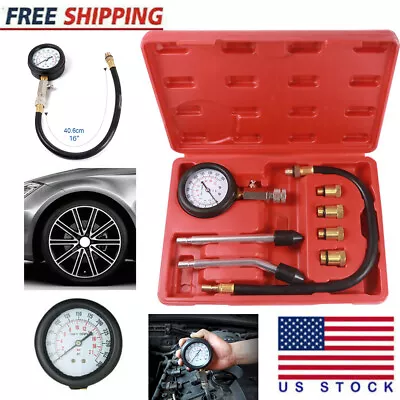 Engine Cylinder Compression Gauge Tester Kit Gas Engine Motorcycle Testing Tool • $18.99