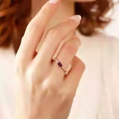 2ct Emerald Cut Lab Created Amethyst Womens Wedding Ring 14k Silver Gold Plated❤ • $76.99