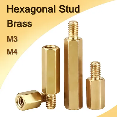 M3 M4 Hex Brass Standoff Support Spacer Hexagon Screw Pillar 5/6/8/10/12/15~50mm • £2.51