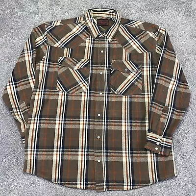 Five Brother Flannel Shirt Men's XL Regular Plaid Pearl Snap Workwear Lumberjack • $34.99