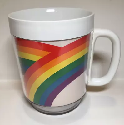 Thermo-Serv Vintage 1982 Rainbow Pattern-Plastic Mug/Cup-Insulated Coffee/Tea • $5