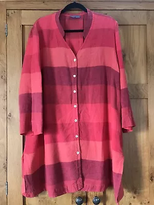 Ladies Red Sahara Linen Tunic Size XL • £10.50