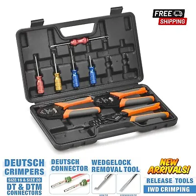 Wire Crimping Kit W/ Connectors Removal Tools For Deutsch Weather Pack Terminals • $159.94