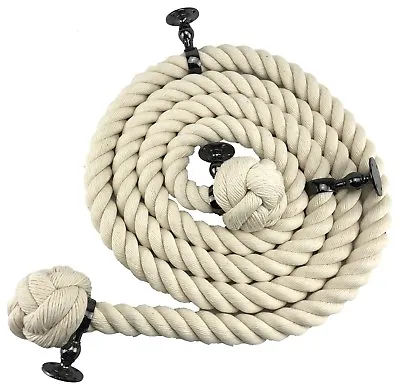 24mm Natural Cotton Bannister Stair Rope X 10 Foot C/w 4 Gun Metal Black Fitting • £143.75