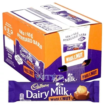 Cadbury Dairy Milk Whole Nut Easter Choclate Bar 45g Multipack Free Shipping Uk • £12.99