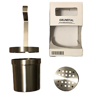 Ikea GRUNDTAL 102.020.88 Hanging Kitchen Cutlery Utensil Holder Stainless Steel • £44.46