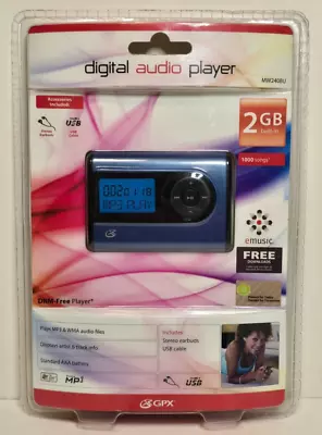 GPX MP3 Digital Audio Player 2GB MW240BU Plays MP3 & WMA Audio Files NEW SEALED • $22.99