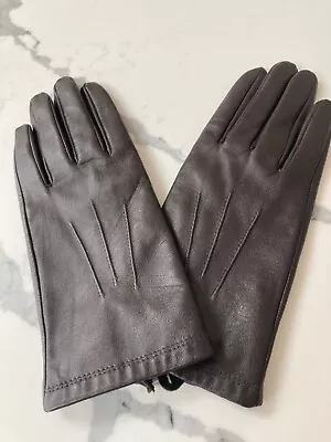 M&S : Leather Gloves : Size Large: Chocolate Brown: NEW • £3.50