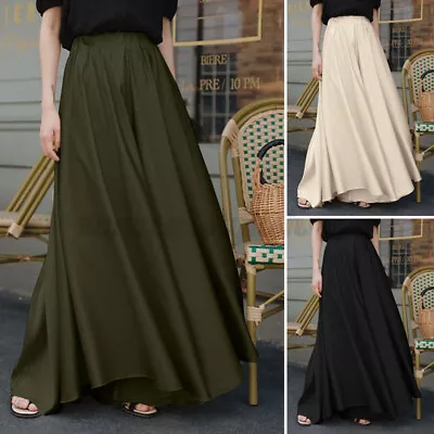 ZANZEA Women Plus Size Culottes Palazzo Pants Wide Leg Pants Plus Size Trousers • $22.98