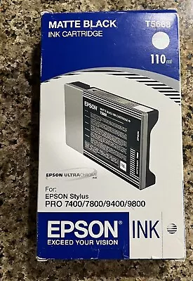 Original Epson T5668 Mat Black Stylus Pro 7400 7800 9400 9800 Expiration 03/2008 • $6.99