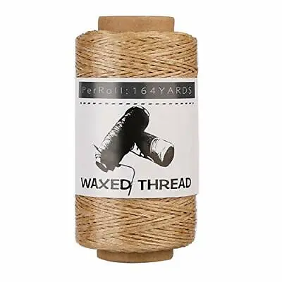 $13.11 • Buy Waxed Thread 150m /164yards Khaki Leather Waxed Thread Leather Sewing Thread Han