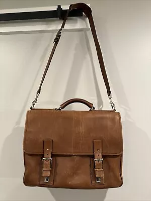 COACH F06455 Executive Leather Briefcase Laptop Bag Detachable Strap Brown • $61.41