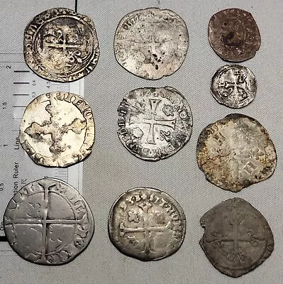 $200 • Buy 10x French 1200-1500s Hammered Silver & Billon Medieval Coins Nice Mix!