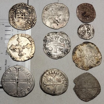 $200 • Buy 10x French 1200-1500s Hammered Silver & Billon Medieval Coins Nice Mix!