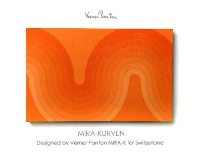 Vintage Verner Panton Mira X KURVEN Orange Wall Art Board Fabric Mid Century • $740.99
