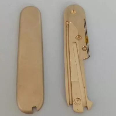 1 Pair Brass Full Function Scales + Pin For 91 Mm Victorinox Swiss Army Knives • $62.99