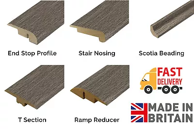 Laminate Wood Floor Threshold MDF Floor Trim Bar Edge Profile Door Strip Stairs • £49.98