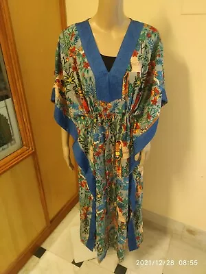 Cotton Indian Kaftan Long Frida Kahlo Beach Wear Night Maxi Gown Plus Size Hippi • $15.99