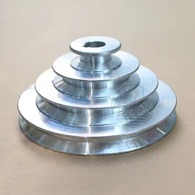 OD 130mm 4 Step Pulley 16mm Bore For 1/2  = 12.7mm  Belt Width - Cast Aluminum • $19