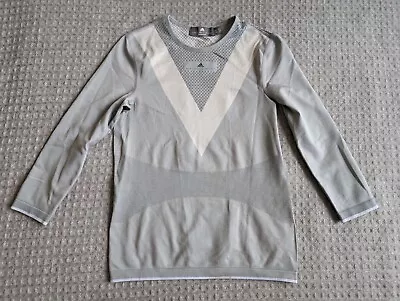 Adidas Stella McCartney Top Women Extra Small Gray White Long Sleeve Pullover • $21.24