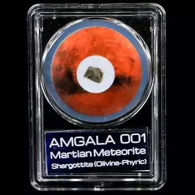 Mars Rock Martian Meteorite Amgala001 Shergottite Olivine-Phyric COA And Display • $59.99