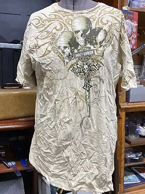 Harley Davidson Of Danbury Connecticut T-Shirt 3X - TAN • $20