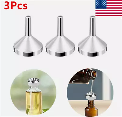 3Pcs Stainless Steel Funnel Set Small Metal Portable Funnels Metal Kitchen Tool • $2.56