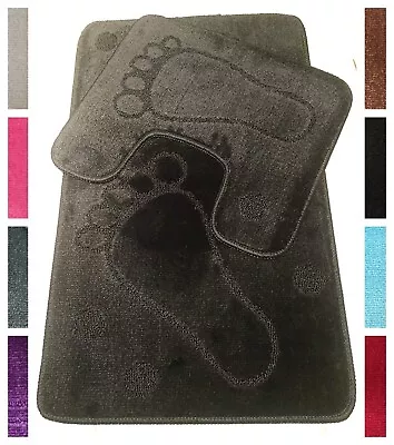 £10.99 • Buy 2 Piece Soft Bath Mat Set Foot Non Slip & Toilet Pedestal Bathroom Shower Rug