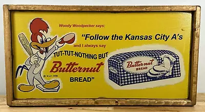 Vintage Style Butternut Bread Woody Woodpecker Kansas City A's Wood Decor Sign • $59.95