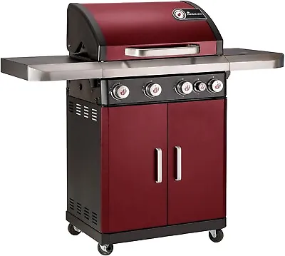 £314.99 • Buy Gas BBQ Grill 4-Burner Rexon CooK Red By LANDMANN With Thermometer & Side Burner
