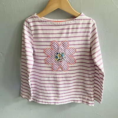 Mini Boden Girls Size 5-6 Years Long Sleeve Breton Applique Tee • $8.99