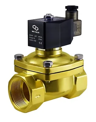$172.99 • Buy 1.5  Inch Brass Zero Differential Electric Water Solenoid Process Valve 220V AC