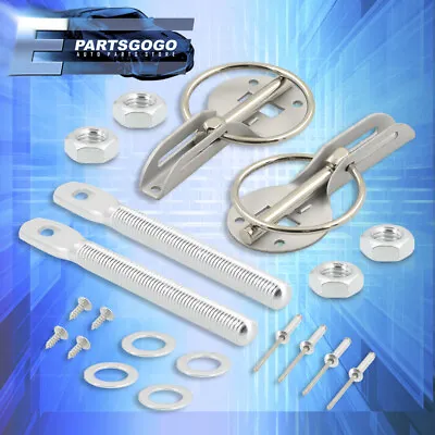 For Subaru STI Lancer EVO X Anodized Aluminum Silver Security Hood Lock Pins Kit • $8.99