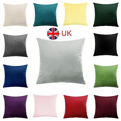 £4.75 • Buy UK NEW Velvet Plain Soft Large Cushion Cover Pillow Case Sofa Home Decor 16 -28 