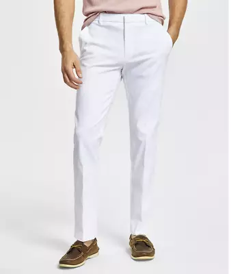 Tommy Hilfiger Mens Dress Pants 33x34 Modern-Fit THFlex Stretch Solid White • $25