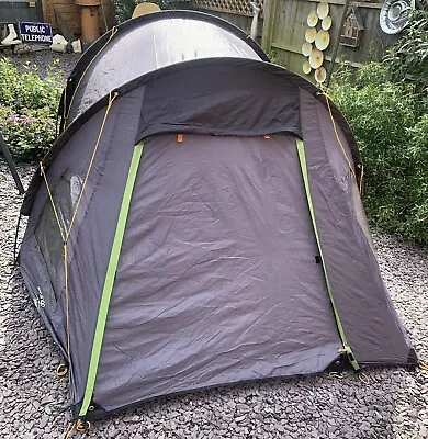 Three 3 Person Vango Zetes 300 Tent Camping Festival Grey Black • £40