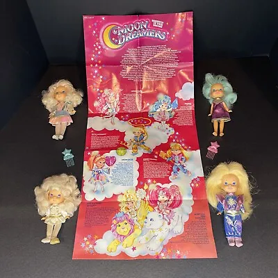 1986 Hasbro - Lot Four (4) Moon Dreamers Dolls With Poster! See Photos!! Nice! • $109.99