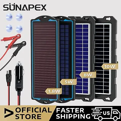 SUNAPEX 1.8W Solar Trickle Charger For Car Battery 12V Solar Battery Maintainer • $44.99