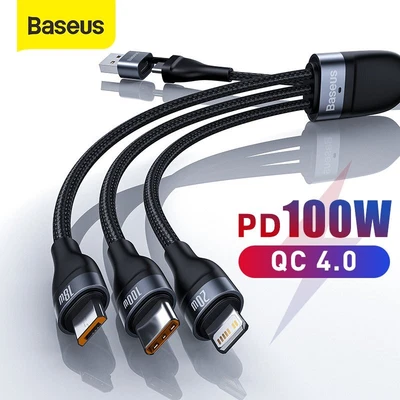 $20.89 • Buy Baseus PD 100W 5 In 1 USB Type-C Micro Fast Charging Cable Charger For IPhone 13