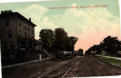 Liberty Street Looking West Vermilion Ohio Divided Postcard Posted 1916 • $11.97